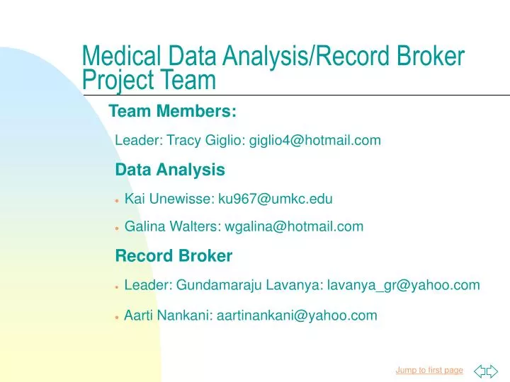 medical data analysis record broker project team