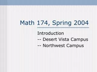 Math 174, Spring 2004