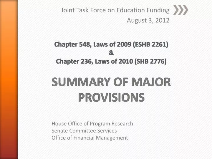 joint task force on education funding august 3 2012