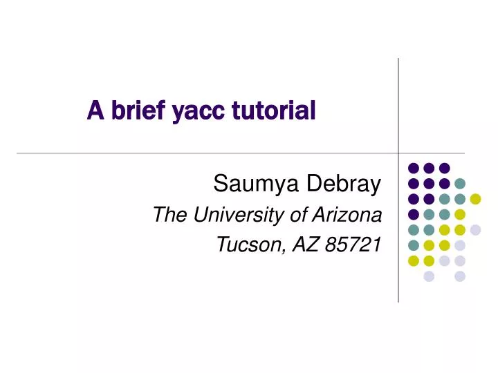 a brief yacc tutorial