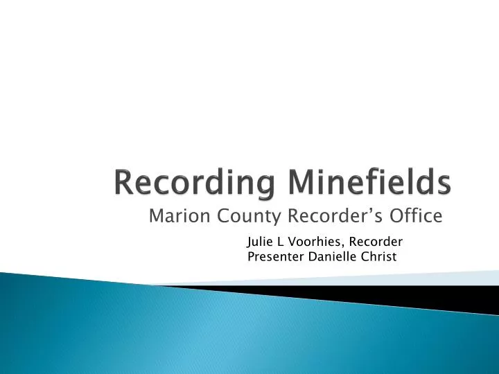 recording minefields