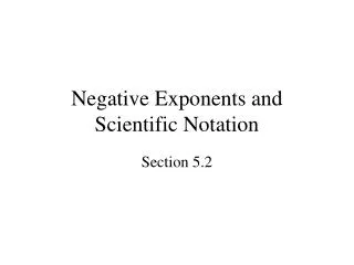negative exponents and scientific notation