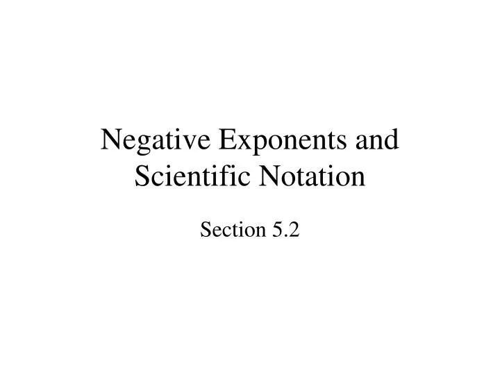 negative exponents and scientific notation