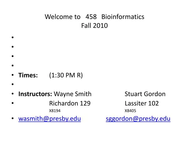 welcome to 458 bioinformatics fall 2010