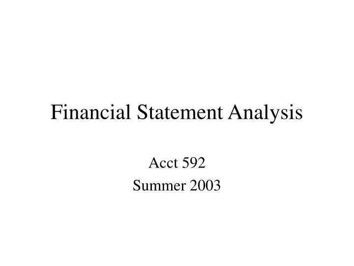 financial statement analysis