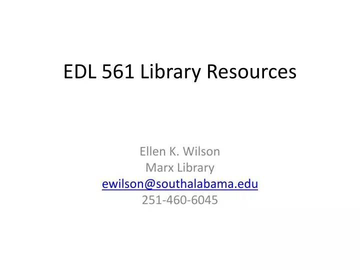 edl 561 library resources