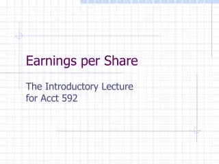 Earnings per Share