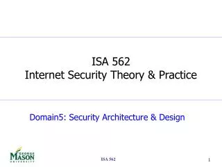 Domain5: Security Architecture &amp; Design