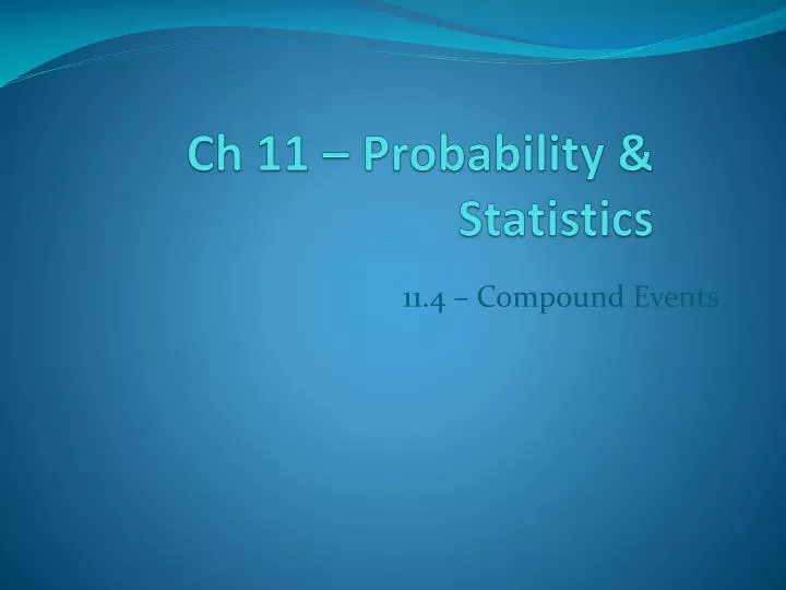 ch 11 probability statistics