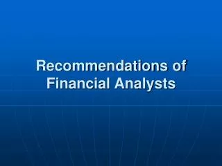 Recommendations of Financial Analysts