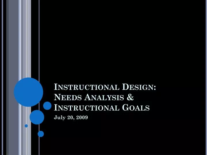 instructional design needs analysis instructional goals