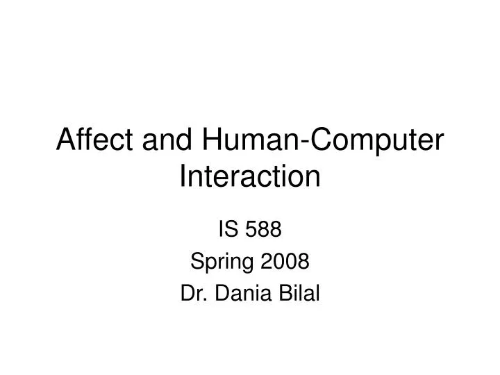 affect and human computer interaction