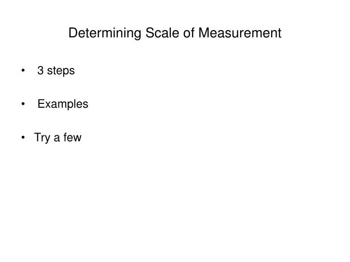determining scale of measurement