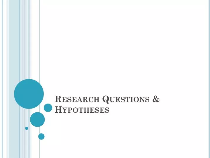 research questions hypotheses