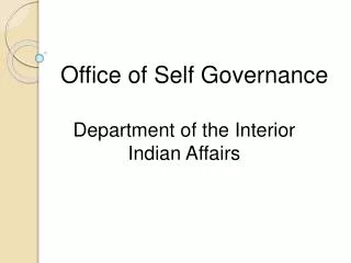 Office of Self Governance