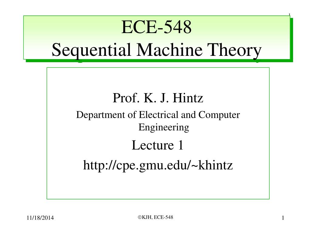 PPT - Introduction to Sequential Machine Theory: Understanding Finite ...