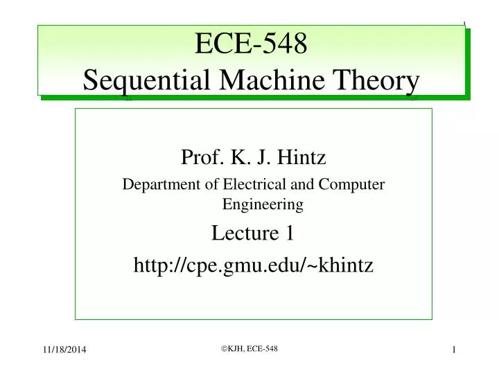 ece 548 sequential machine theory