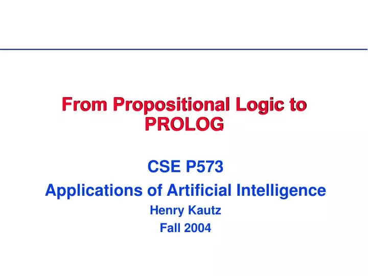 from propositional logic to prolog