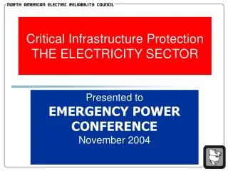 Critical Infrastructure Protection THE ELECTRICITY SECTOR