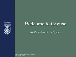Welcome to Cayuse
