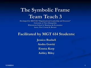 Facilitated by MGT 614 Students: Jessica Bushell Andra Gorski Emma Karp Ashley Riley
