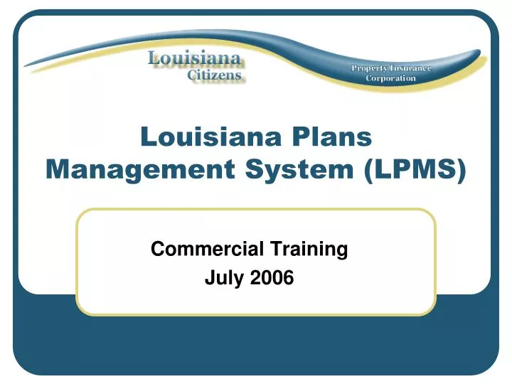 louisiana plans management system lpms