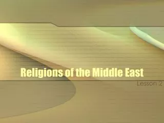 Religions of the Middle East