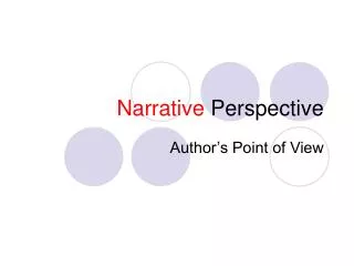 narrative perspective
