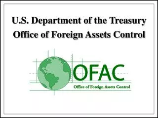 U.S. Department of the Treasury Office of Foreign Assets Control