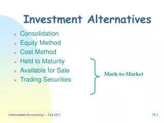 Investment Alternatives