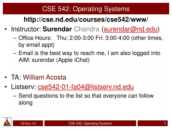 cse 542 operating systems