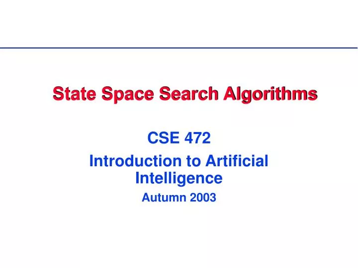 state space search algorithms