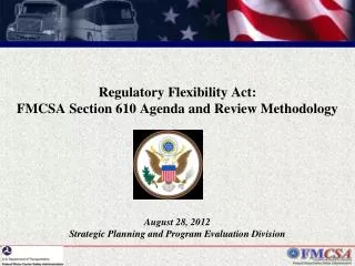 Regulatory Flexibility Act: Section 610 Reviews
