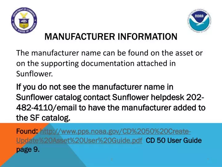 manufacturer information