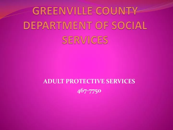 greenville county department of social services