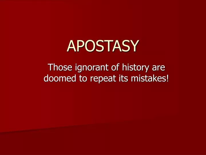 apostasy