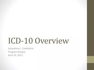 ICD-10 Overview