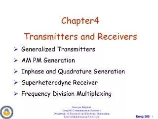 Chapter4 Transmitters and Receivers Generalized Transmitters AM PM Generation