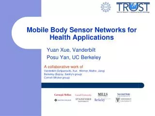 mobile body sensor networks for health applications