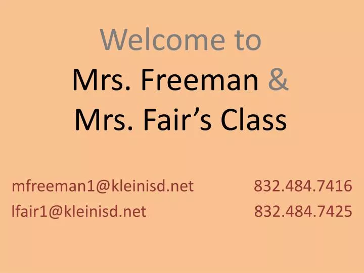 welcome to mrs freeman mrs fair s class
