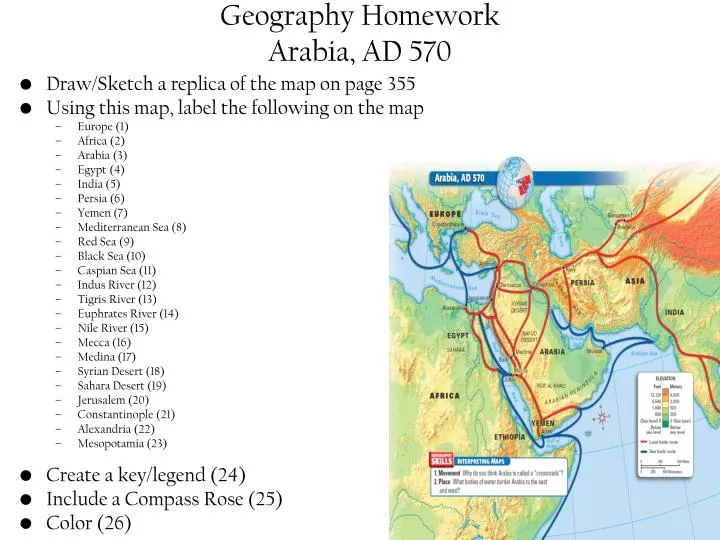 geography homework arabia ad 570