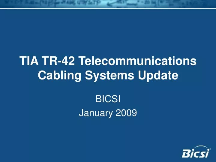 tia tr 42 telecommunications cabling systems update