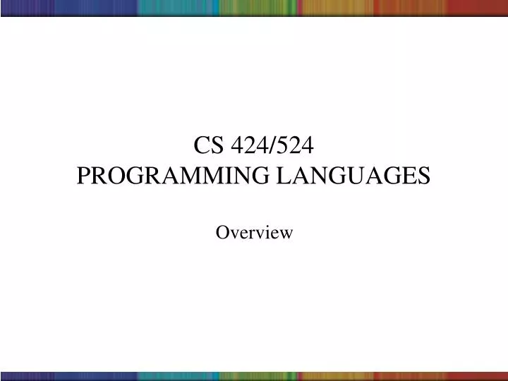 cs 424 524 programming languages