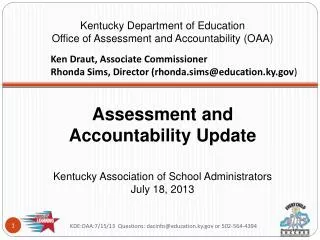 Assessment and Accountability Update