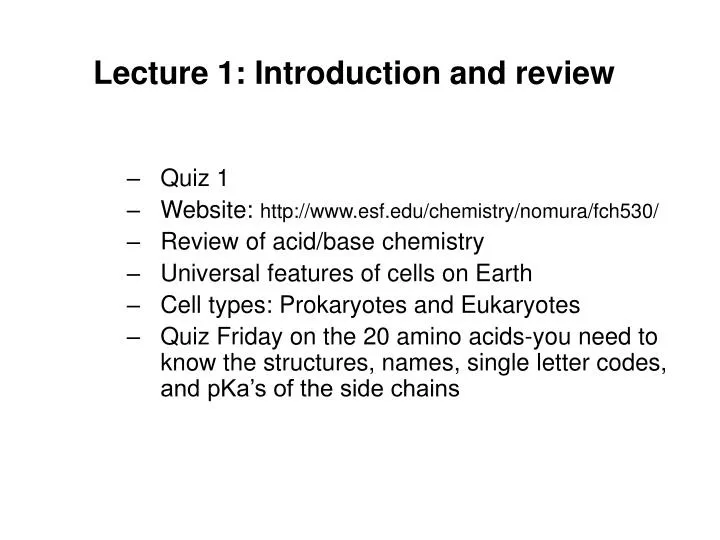 lecture 1 introduction and review