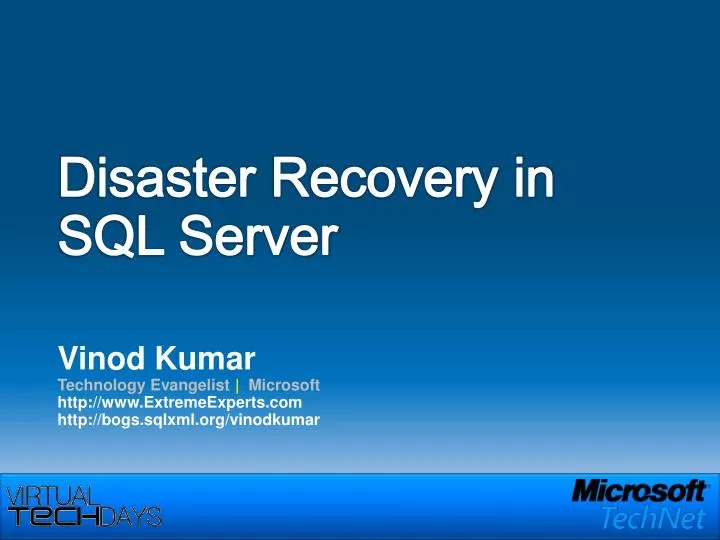 disaster recovery in sql server