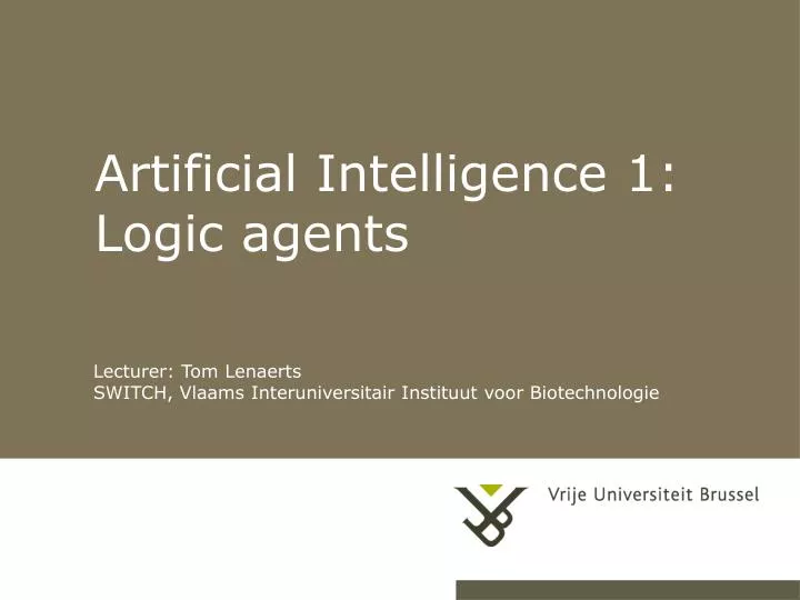 artificial intelligence 1 logic agents