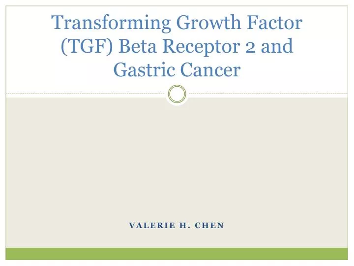 transforming growth factor tgf beta receptor 2 and gastric cancer
