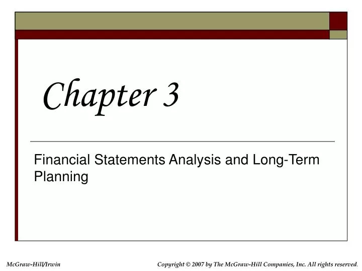 financial statements analysis and long term planning