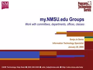 my.NMSU Groups Work with committees, departments, offices, classes